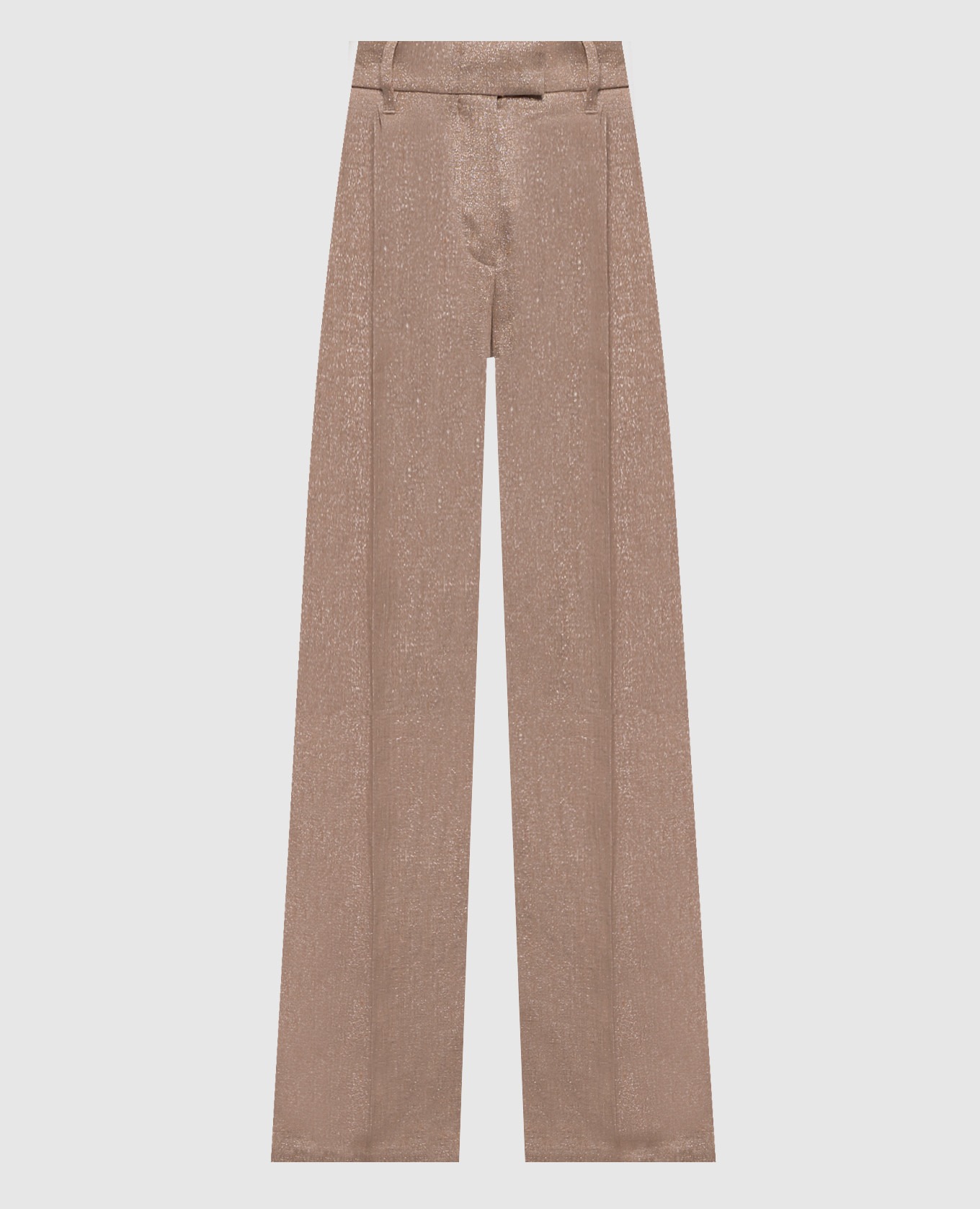 Pantalon en lin marron avec lurex