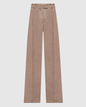 Brunello Cucinelli Brown linen pants with lurex MH526P8884