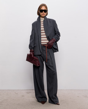 Brunello Cucinelli Burgundy suede belt with monil chain M0DELC149P