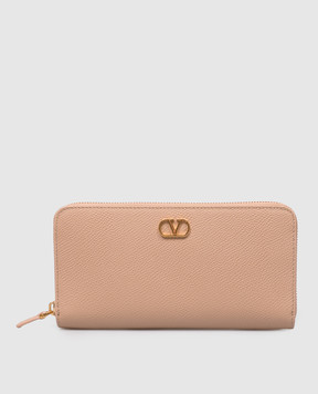 Valentino VLogo Signature Beige Leather Wallet 9W2P0BB3SNP