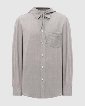 Bottega Veneta Gray wool shirt with removable hood 871162V6O60