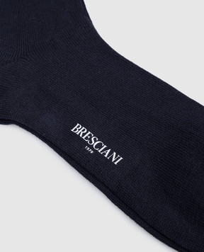 Bresciani Blue cotton socks MC014UN0006XX