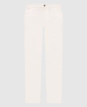 Canali White jeans with logo patch PD0163791719