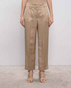 Peserico Beige linen pants A04210D01926