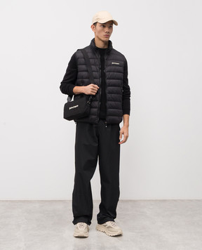 Palm Angels Black down vest with logo PMEX009S24FAB001