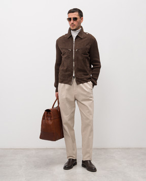 Brunello Cucinelli Brown combination jacket MPCLF2077