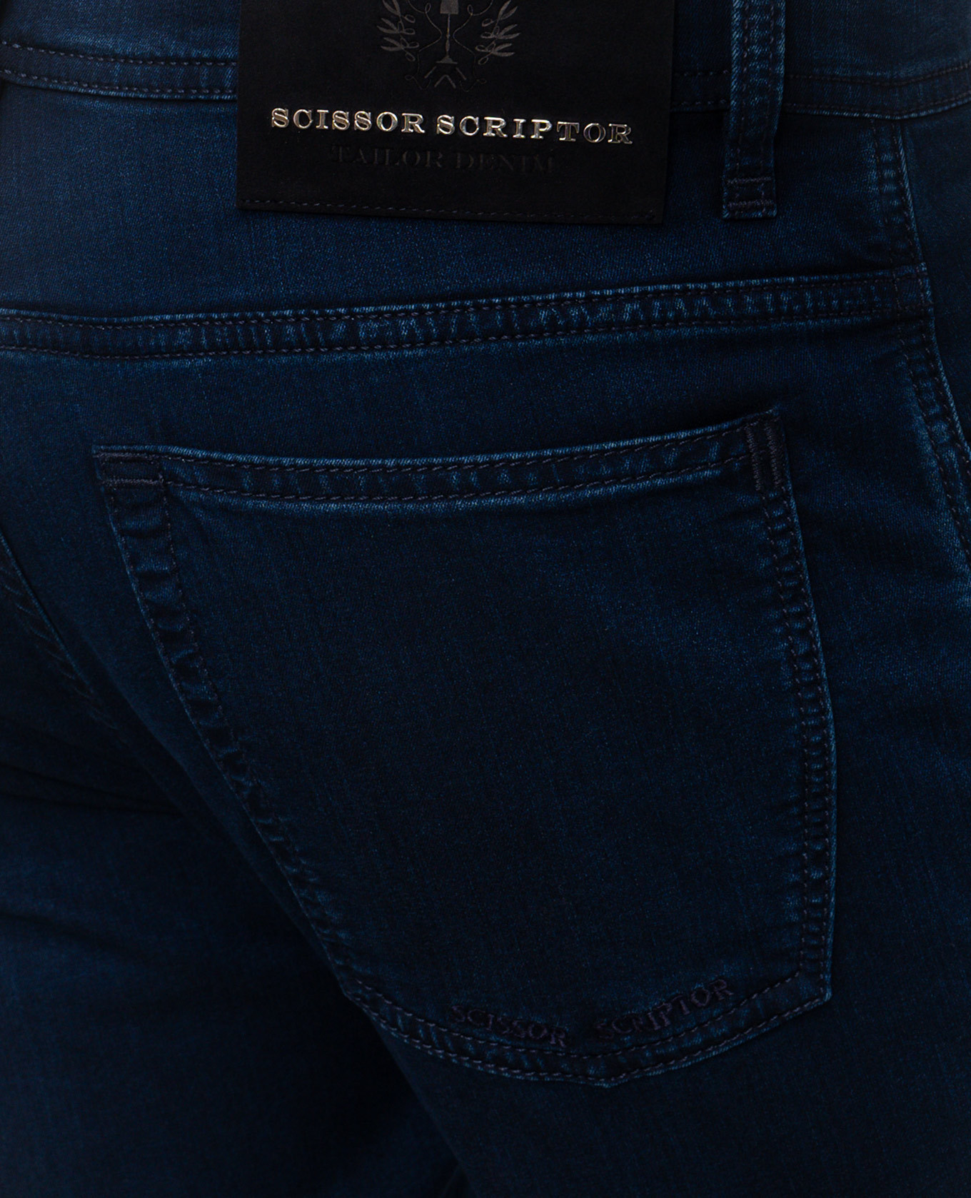 

Blue Costantino jeans with embroidered emblem Scissor Scriptor
