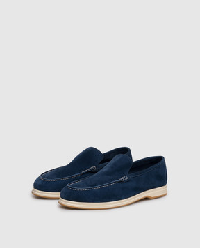Enrico Mandelli Blue suede loafers YACHTS5722