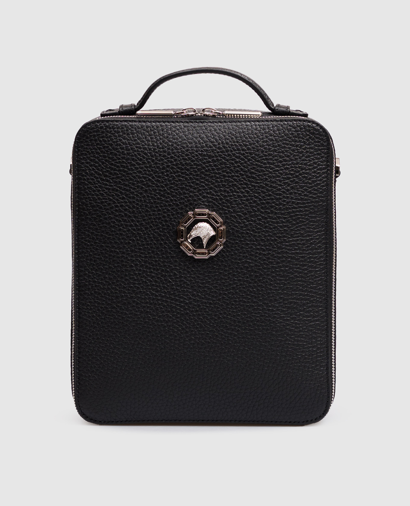 Black leather bag