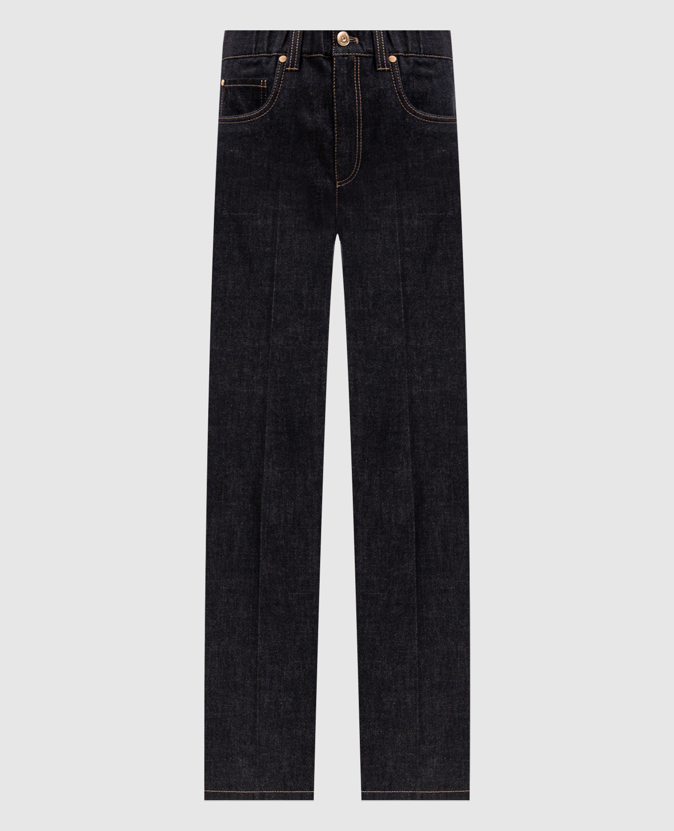 Blue jeans with a monil chain