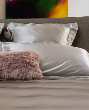 Fazzini Gray silk pillowcase LAGFEDS50X807