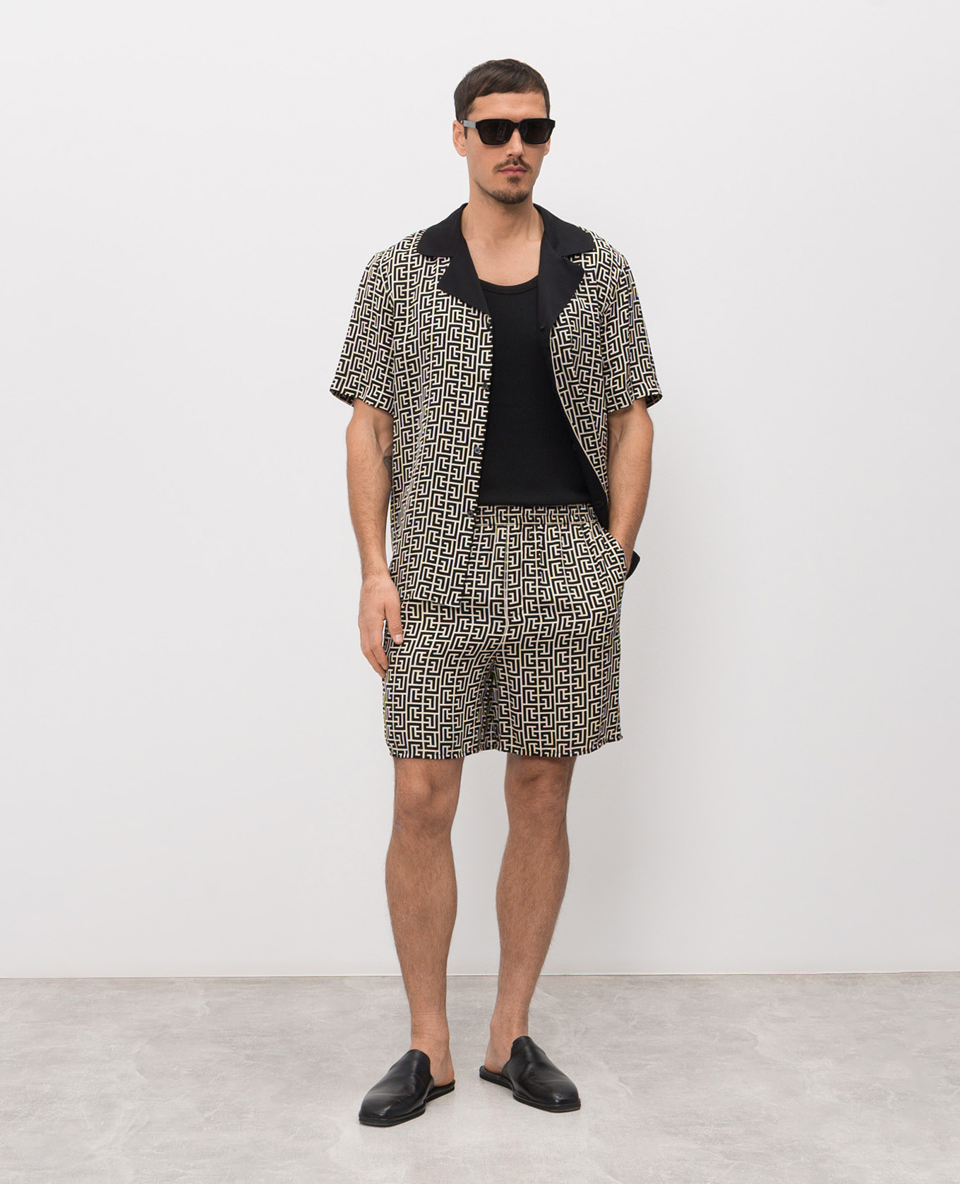 

PB Labyrinthe monogram print shirt Balmain, White