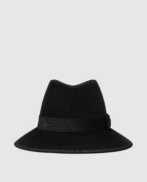 Valentino Black rabbit fur hat with bow 9W2HAA12RKX