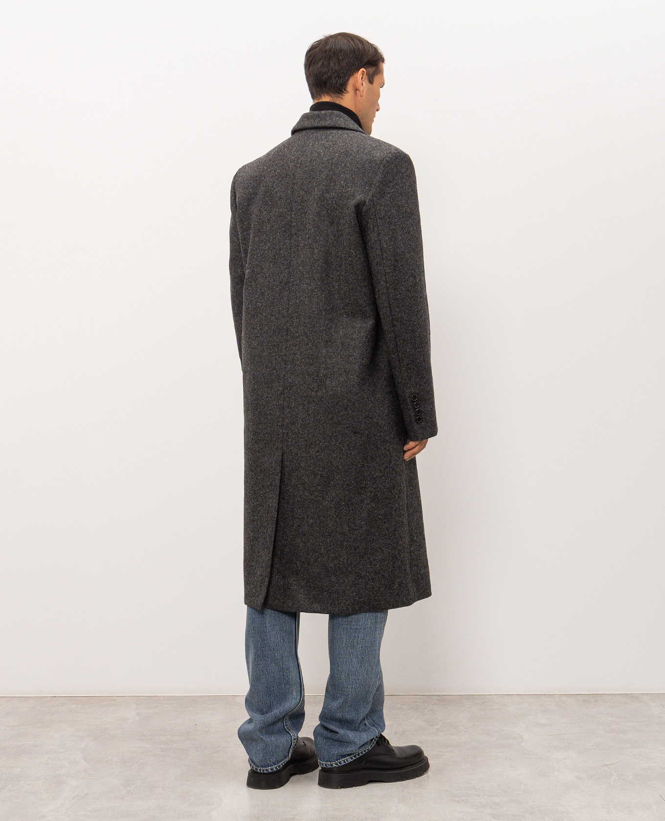 Grey Crombie double-breasted wool coat JW Anderson 4