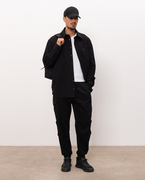 Dolce&Gabbana Black cargo joggers with logo patch GW5OHTGK305