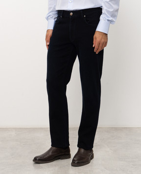 Cashmere&Whiskey Blue jeans with logo patch PT03CW61B178