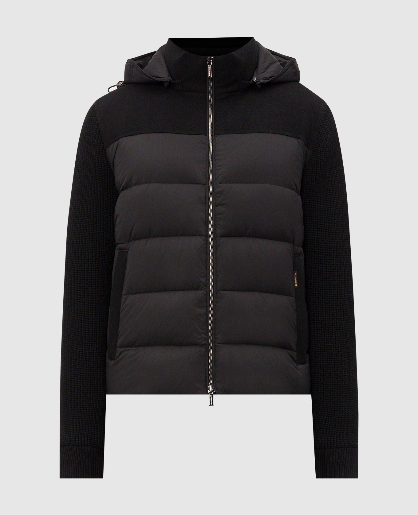 ALLORI black down jacket with wool and cashmere