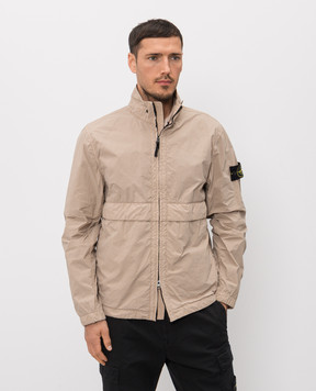 Stone Island Beige windbreaker with logo patch L1S154100056S0345