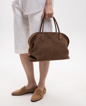 The Row Agnes 15 brown nubuck tote bag W2201L662