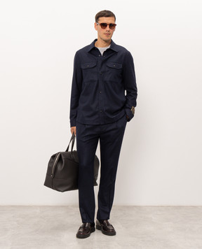 Cashmere&Whiskey Blue wool and cashmere pants 02556R0775