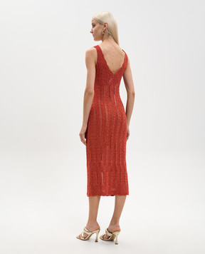 Twinset Terracotta dress with lurex pattern 261TT3322