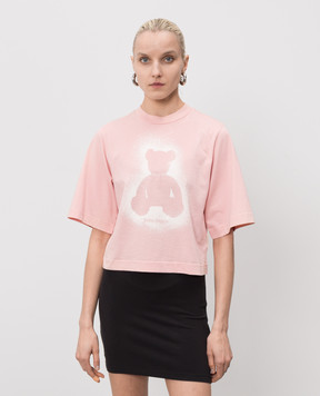 Palm Angels Pink T-shirt with print PWAA079S26JER001