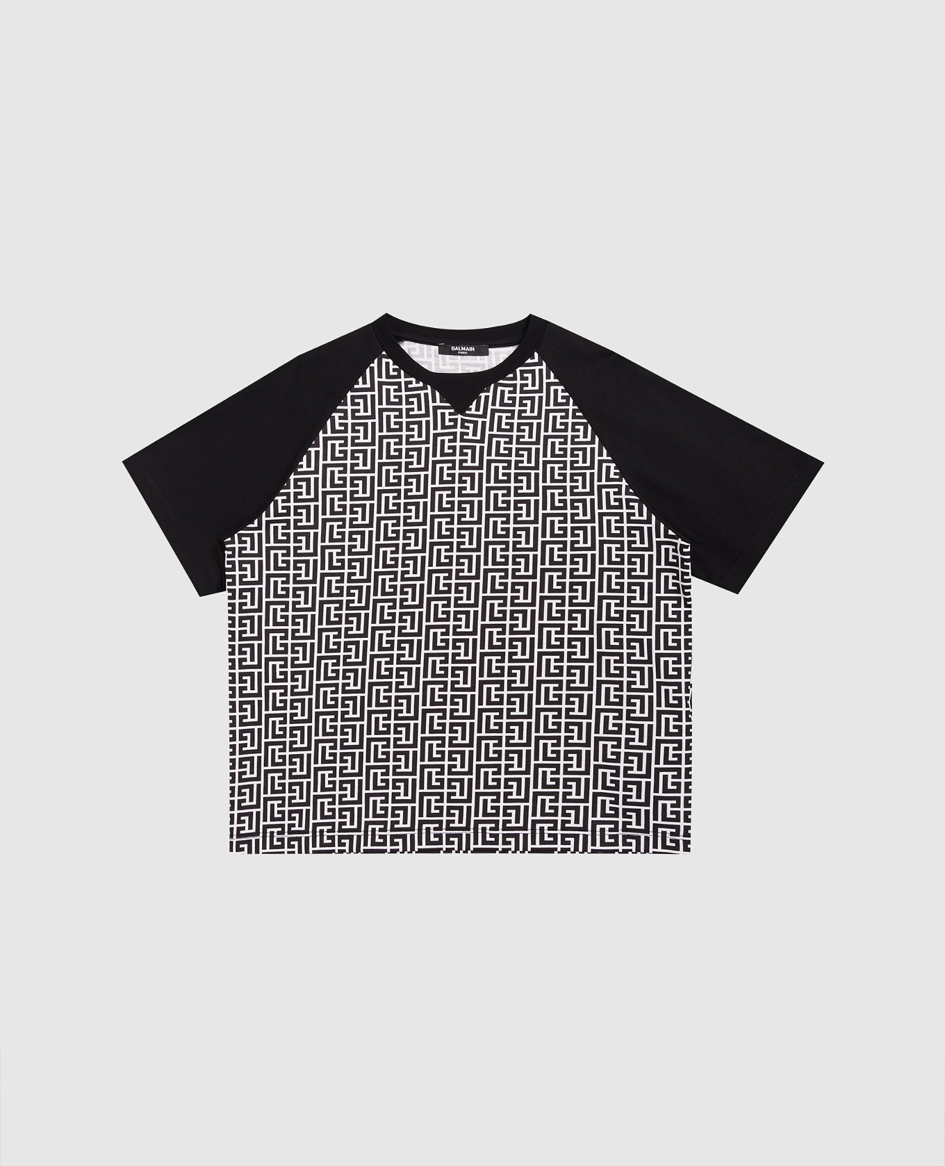 

Children's black T-shirt with PB Labyrinth pattern Balmain