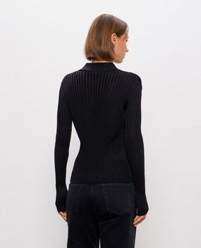 Balmain Black ribbed cardigan SH0000000014