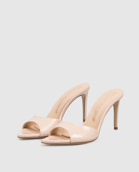 Babe Pay Pls Beige patent leather mules 205804LA