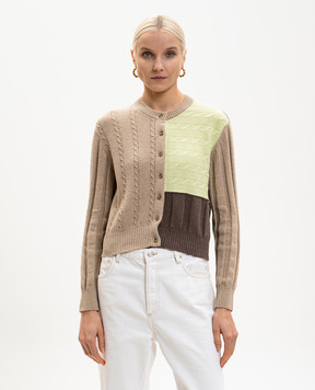 3.1 Phillip Lim Beige alpaca wool cardigan with a pattern E26170520AMC