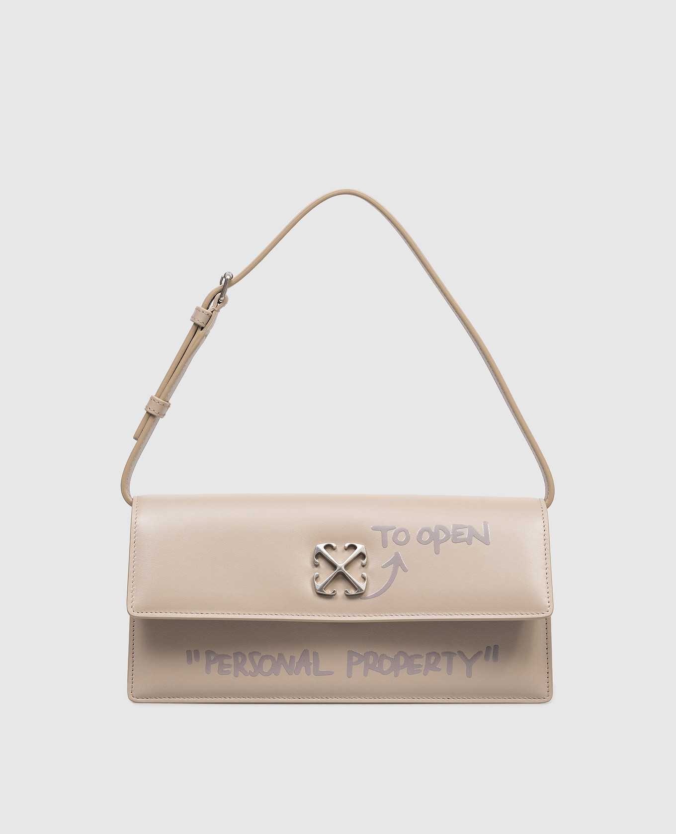 

Beige leather bag Jitney 1.0 Off-White