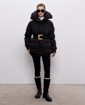 Balmain Black jacket with belt HF1TQ040XK09