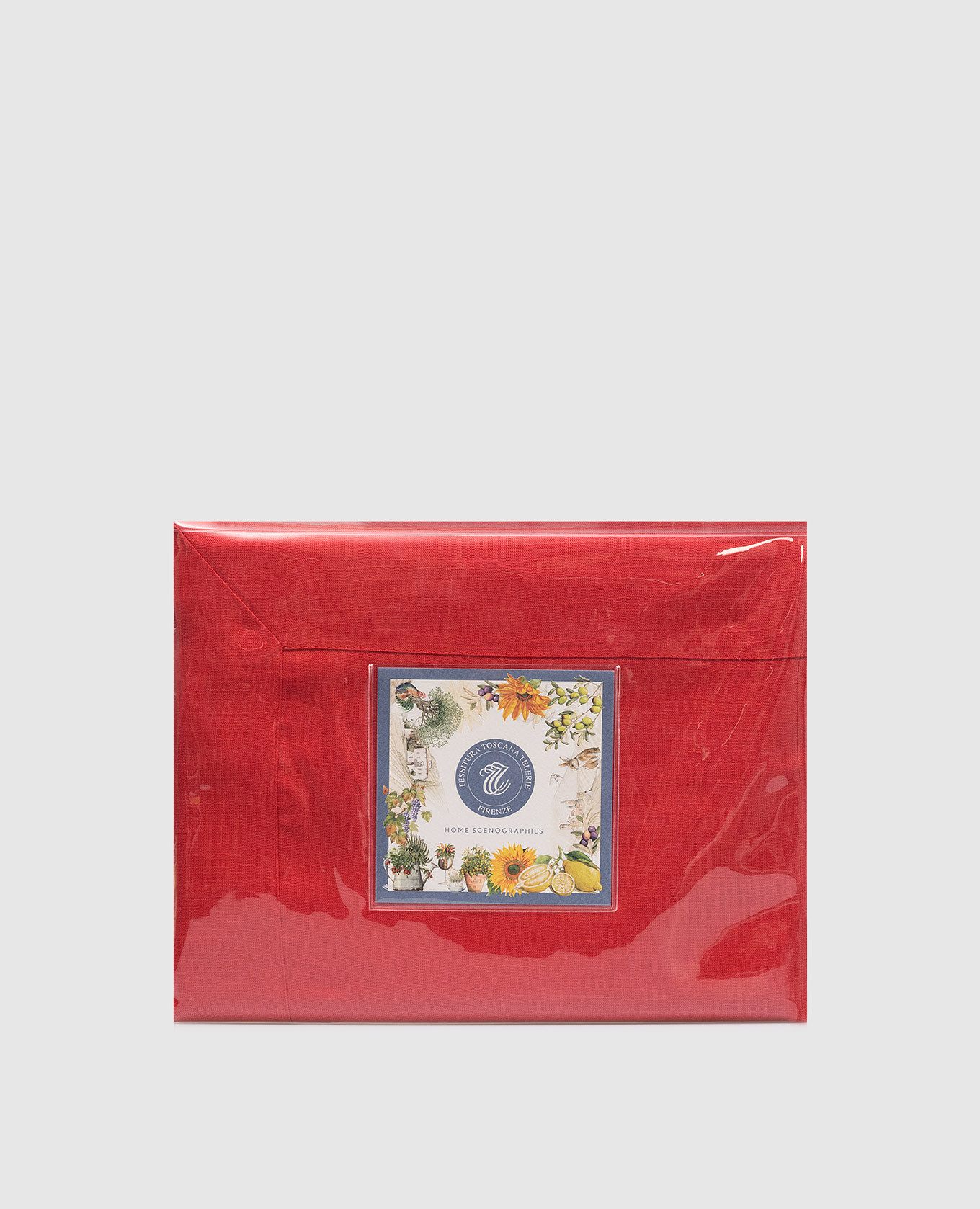 

Red linen tablecloth and napkin set TIZIANO TESSITURA TOSCANA TELERIE