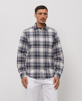 Woolrich Blue checkered shirt CFWOSI2023MRUT5321