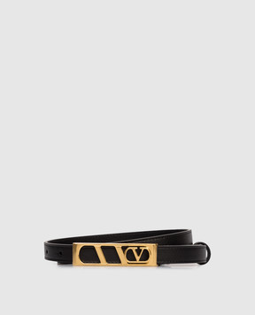 Valentino Black leather belt VLogo 8W2T0SU1IYR