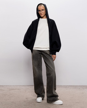 Vetements Black sports jacket with logo print MH27ZU139Bw