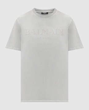Balmain Grey T-shirt with logo GH1EG000BC72