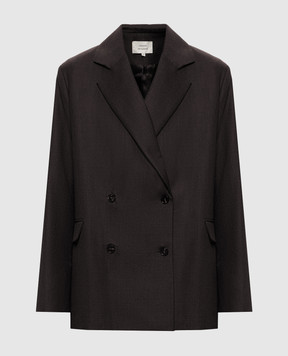 Loulou de Saison Donau brown double-breasted wool jacket DONAULDS
