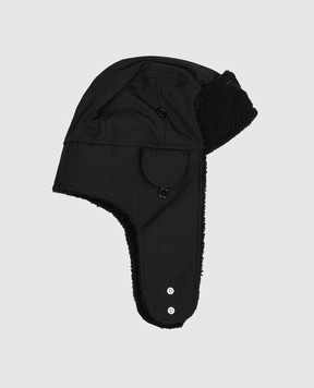 Y`S Yamamoto Black wool earflap hat YVH24195