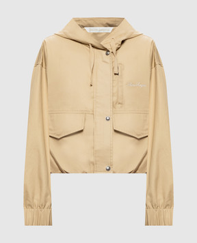 Palm Angels Beige jacket with logo embroidery PAWEB003FB001