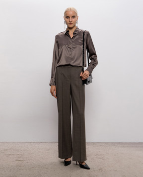 Peserico Dark brown silk blouse S0697102372