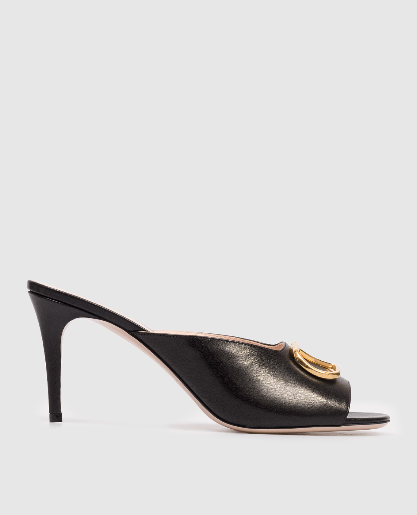 

Black leather mules with VLogo emblem Valentino