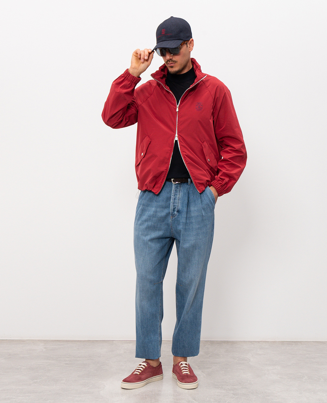 

Navy blue silk t-shirt Brunello Cucinelli