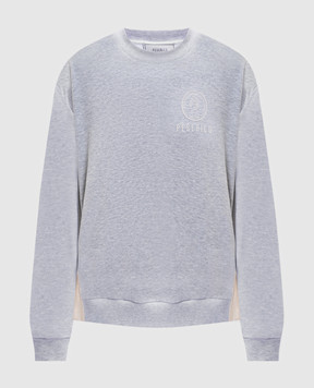 Peserico Grey melange sweatshirt with logo A12575J0Q12379E