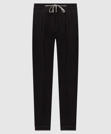 Black wool pants