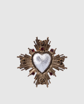 CelesteG Gold-tone heart-shaped brooch with crystals 2228