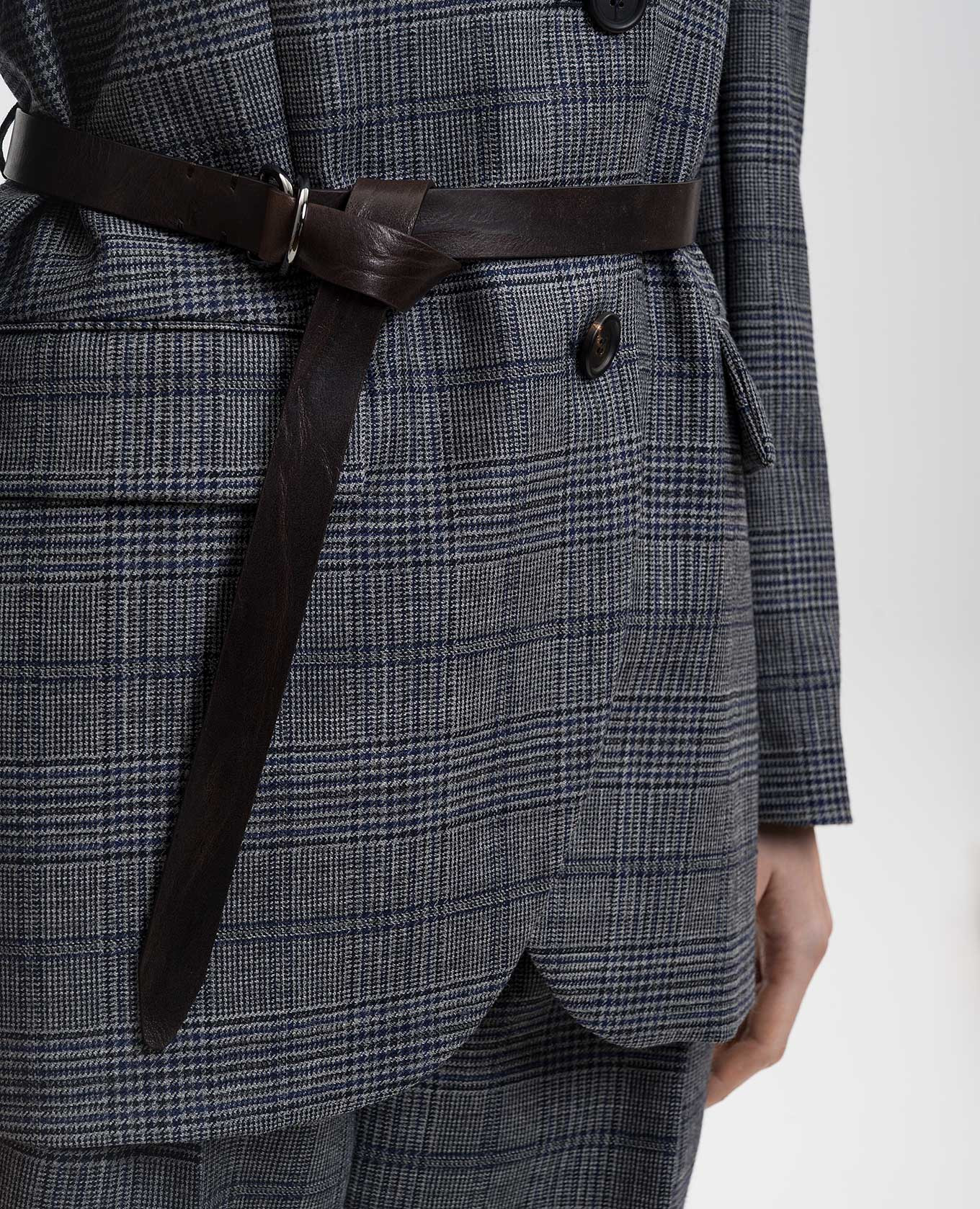 Gray checked wool jacket Brunello Cucinelli 5