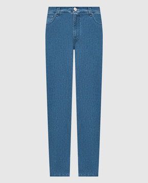 Stefano Ricci Blue jeans with monogram embroidery MFT61B3140TR138L