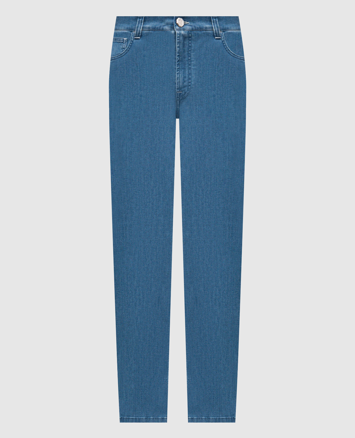 Blue jeans with monogram embroidery Stefano Ricci