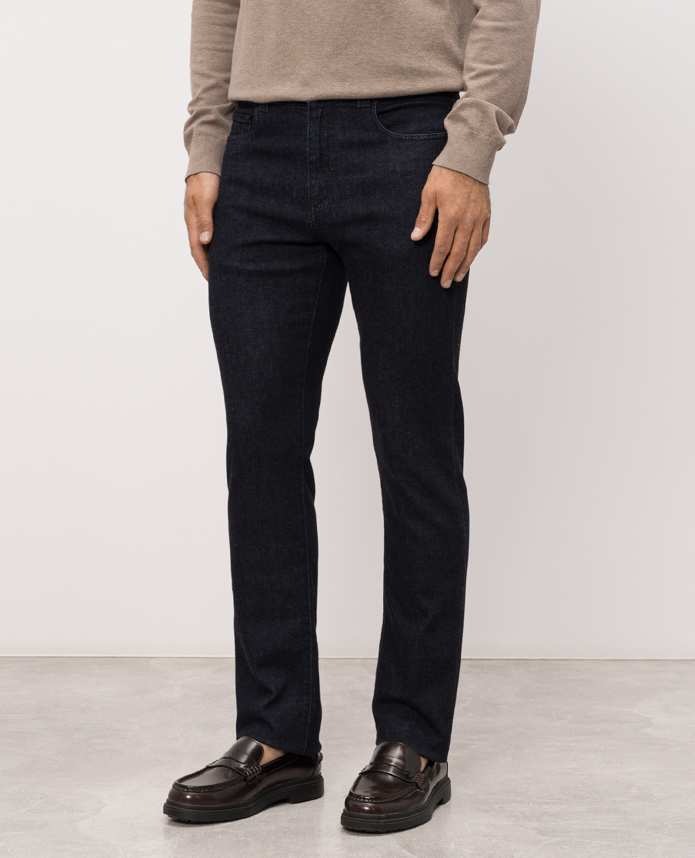 Blue jeans with logo patch Canali 3